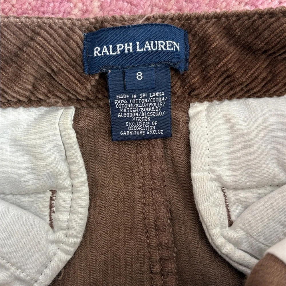 Ralph Lauren Girls Brown Corduroy Mini Skirt